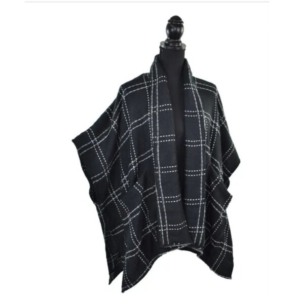 Dupatta Designs Fitzgerald Wool Cotton Kimono Cardigan Cape Shawl Soft - Picture 3 of 7